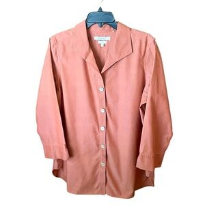Foxcroft Women's Button Down Shirt in Coral